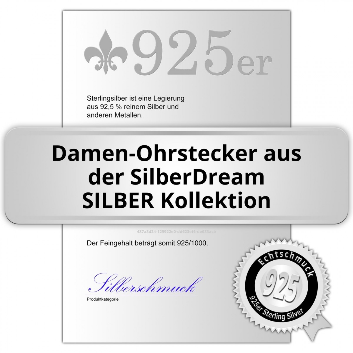 SDO503B Ohrringe Zirkonia Silber Ohrstecker blau SilberDream 925