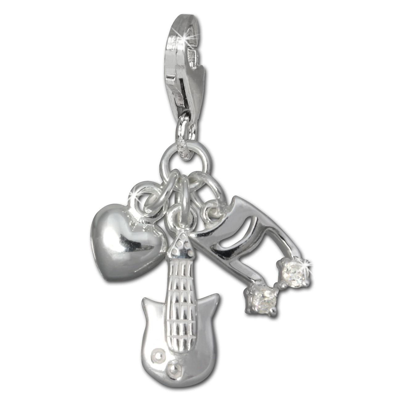 SilberDream Charm Liebe zur Musik 925 Silber Armband Anhänger FC735W