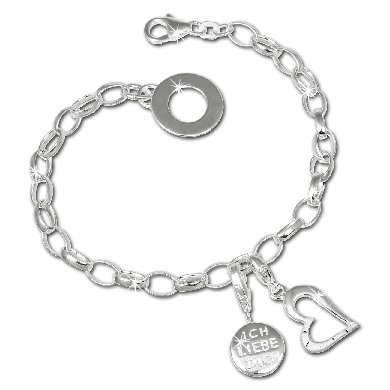 SilberDream Charm Set Glück 925er Silber Armband Anhänger FCA307