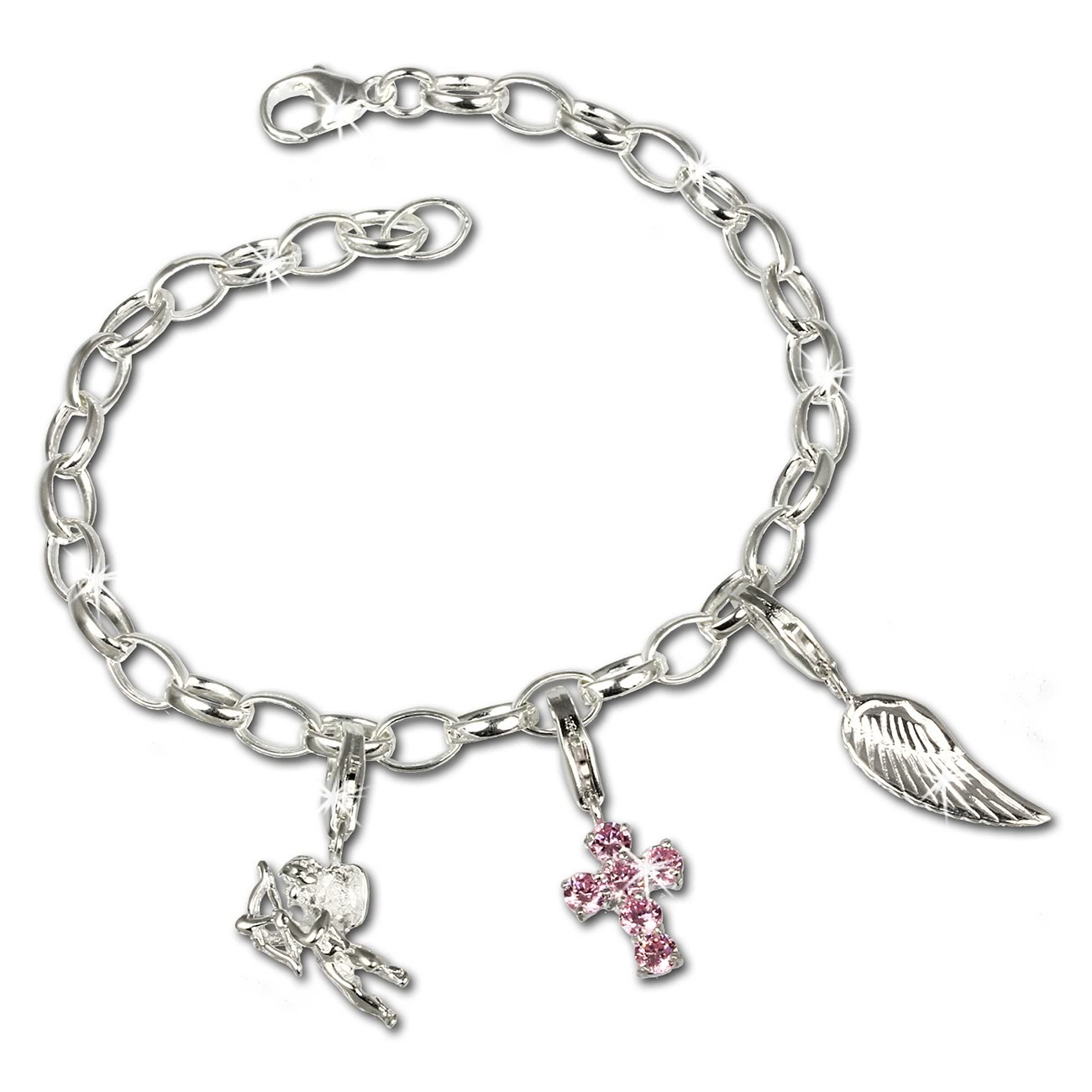 SilberDream Charm Set Engel 925er Silber Armband Anhänger FCA309