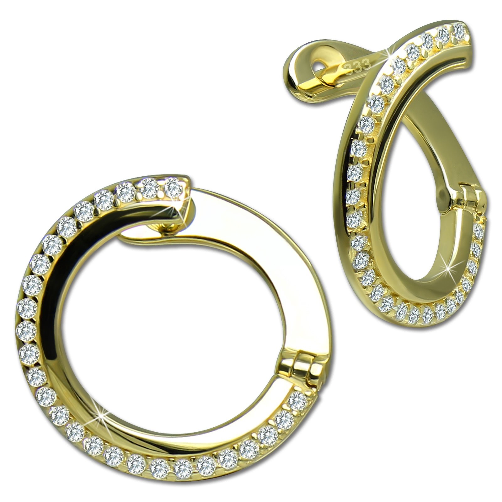 GoldDream Creole Fashion 16mm Zirkonia Ohrring 333 Gelbgold Echtschmuck GDO5683Y