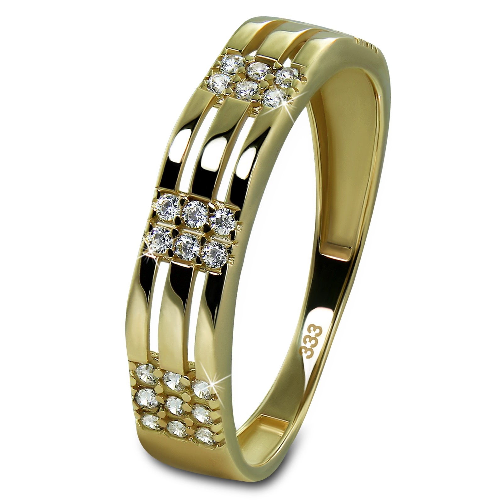 GoldDream Gold Ring Sparkle Gr.54 Zirkonia weiß 333er Gelbgold GDR534Y54