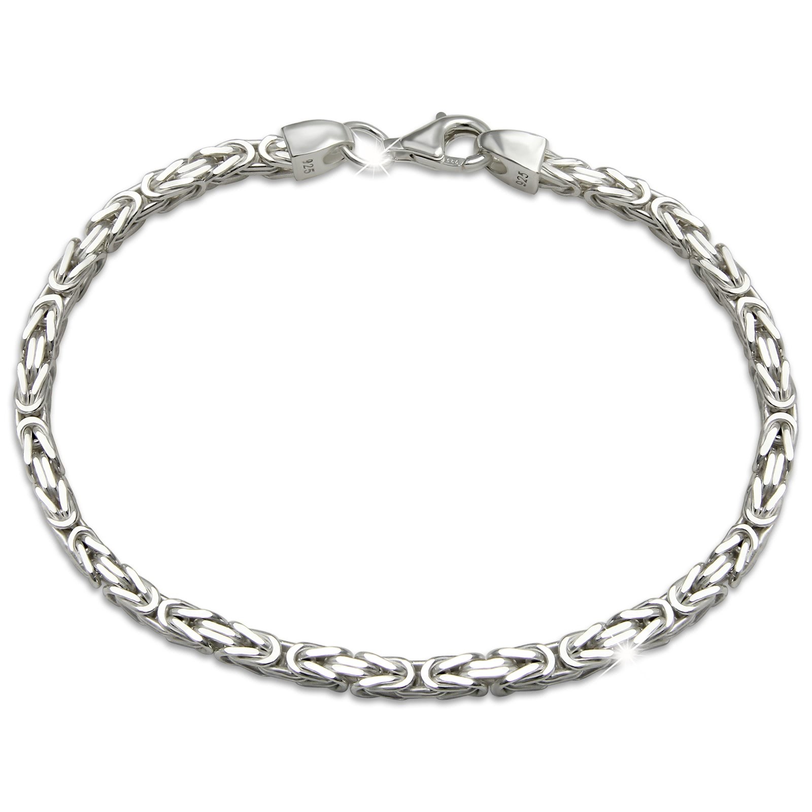 SilberDream Königsarmband 3mm 925 Sterling Silber Armband Unisex 21cm SDAK0031J