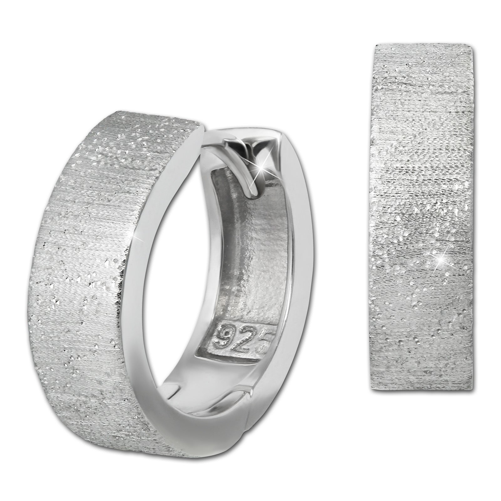 SilberDream Creole Brushed 1,5cm 925er Sterling Silber Damen Ohrringe SDO4420J