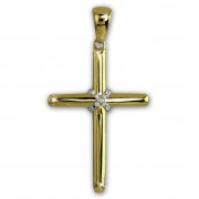 GoldDream Kettenanhänger Kreuz Zirkonia 333 Gold Anhänger Echtschmuck GDH502Y