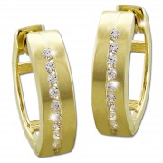 GoldDream Creole Glamour Line Zirkonia Ohrring 333 Gold Echtschmuck GDO5121Y