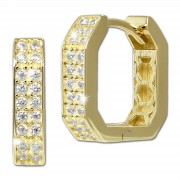 GoldDream Creole Karree small Zirkonia Ohrring 333er Gold Echtschmuck GDO5711Y