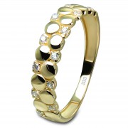 GoldDream Gold Ring Dots Gr.56 Zirkonia weiß 333er Gelbgold GDR538Y56