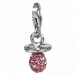 Silberdream SilberDream Glitzer Charm Nuckel rosa Zirkonia Kristalle GSC502A