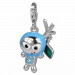 Silberdream SilberDream Glitzer Charm SpaceBodo blau Zirkonia Kristall 925 GSC527H