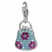 Silberdream SilberDream Glitzer Charm Tasche blau Zirkonia Kristalle 925 GSC532H