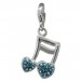 Silberdream SilberDream Glitzer Charm Doppelnote Herz blau Zirkonia Kristalle GSC553H