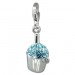 Silberdream SilberDream Glitzer Charm Sektkühler hellblau Zirkonia Kristalle GSC573H