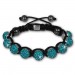 Silberdream Shamballa Armband original Sterlinx mit 9 türkisen Glitzerkugeln SHS90T