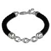 SilberDream Lederarmband schwarz fr Charms 925 Silber Armband FC0032