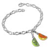 SilberDream Charm Glitzerset Obst 925er Silber Armband Anhnger FCA143