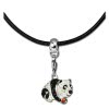 SilberDream Kette Glitzerset Panda 925er Lederkette + Anhnger FCA147