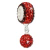 SilberDream Bommel-Bead Glitzer Kristalle rot 925 Silber GSB400