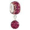 SilberDream Bommel-Bead Glitzer Kristalle fuchsia 925 Silber GSB403