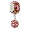 SilberDream Bommel-Bead Glitzer Kristalle rosa 925 Silber GSB406