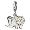 SilberDream Glitzer Charm Elefant wei Zirkonia Kristalle GSC510W