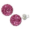 SilberDream Ohrstecker Glitzerkugel 8mm pink Silber Ohrring GSO2808P