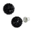 SilberDream Ohrstecker Glitzerkugel 8mm schwarz Silber Ohrring GSO2808S