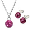 SilberDream Glitzer Set Pink Kette Anhnger Ohrringe 925 Silber GSS053P