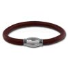 SilberDream Nappa Leder Armband rot 18cm Edelstahlverschluss LAB0918