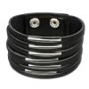 SilberDream Lederarmband schwarz Unisex Leder Armband LAC153S