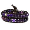 SilberDream Lederarmband Amethyst lila Damen Leder Armband LAN005