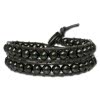 SilberDream Hmatit dunkel Lederarmband Shamballa Leder Armband LAN013