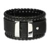 SilberDream Lederarmband schwarz Herren Leder Armband LAP016S