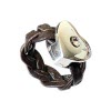 SilberDream 925 Silber Leder Ring Herz braun Schmuck RXL22