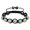 SilberDream Shamballa Armband Zirkonia wei 7 Glitzer Kugeln SDA923