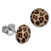 SilberDream Ohrstecker Animal Print Leopard rund 925 Silber SDO8512Y