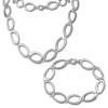 SilberDream Schmuck Set Oval offen Collier & Armband Damen 925 Silber SDS433