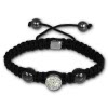 Shamballa Armband original Sterlinx mit 1 weien Glitzerkugel SHS11W