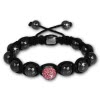 Shamballa Armband original Sterlinx mit 1 rosa Glitzerkugel SHS15A