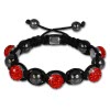 Shamballa Armband original Sterlinx mit 5 rote Glitzerkugeln SHS51R